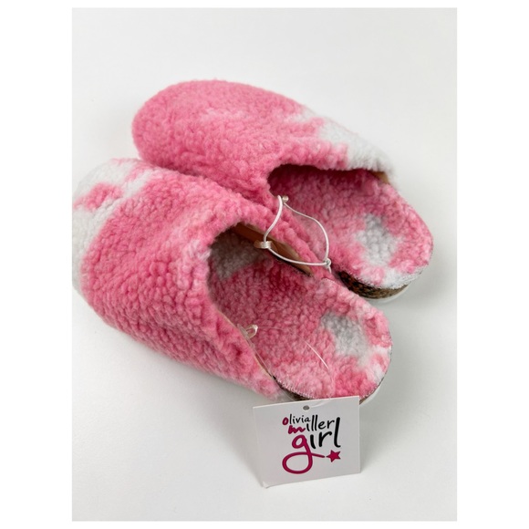 Olivia Miller Girl Faux Sherpa Slipper Slip-on Pink Cow Size 12 - Picture 6 of 7